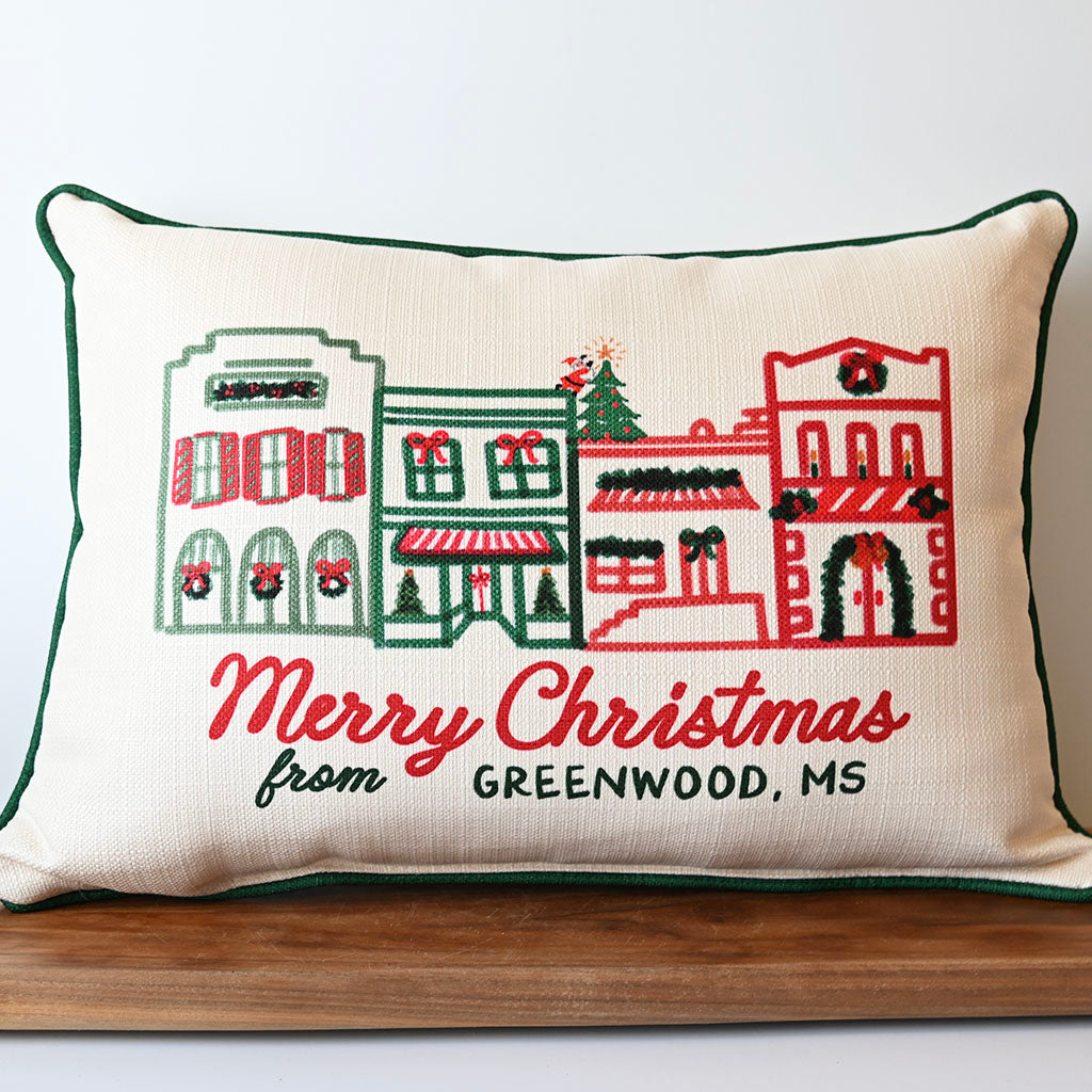Little Birdie Pillow Greenwood Christmas Rectangle Pillow - TheMississippiGiftCompany.com