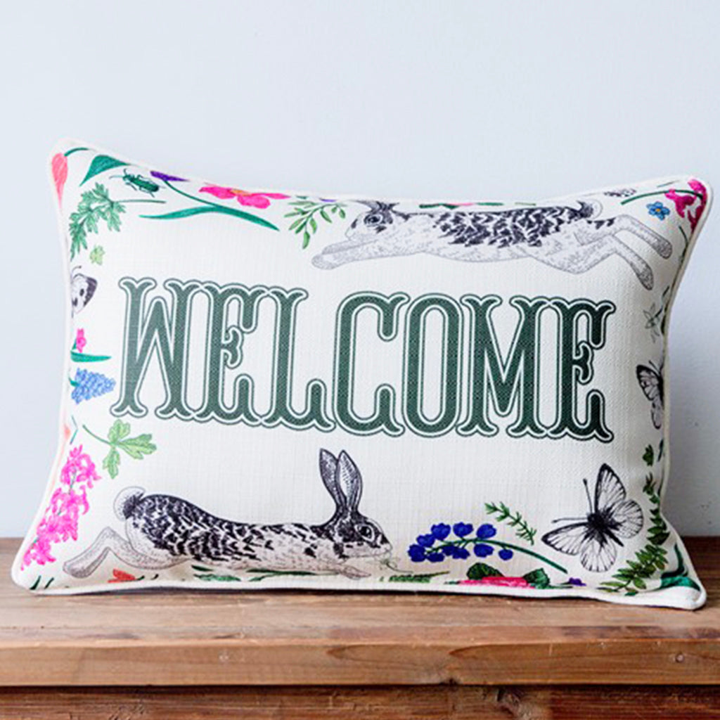 Little Garden Welcome Rectangle Pillow - TheMississippiGiftCompany.com