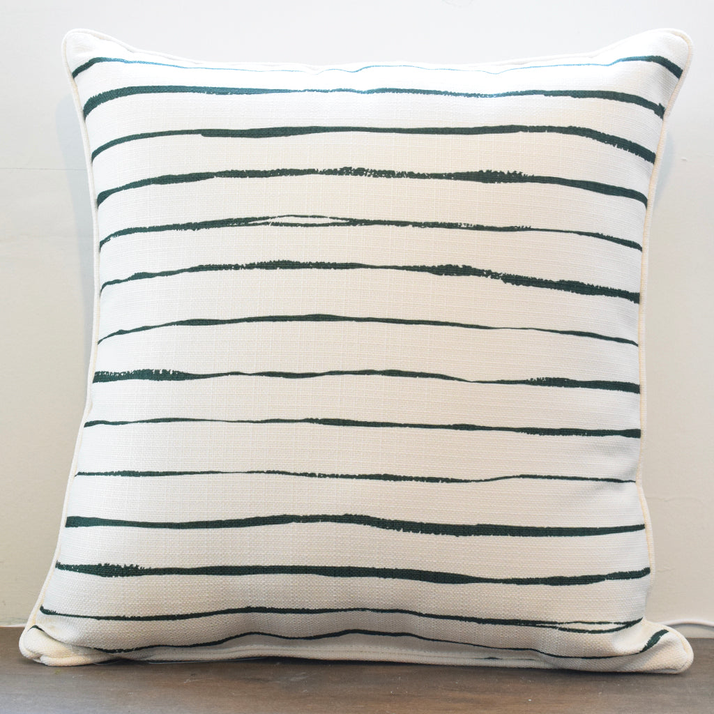 Oversized Green Stripe Square Pillow - TheMississippiGiftCompany.com