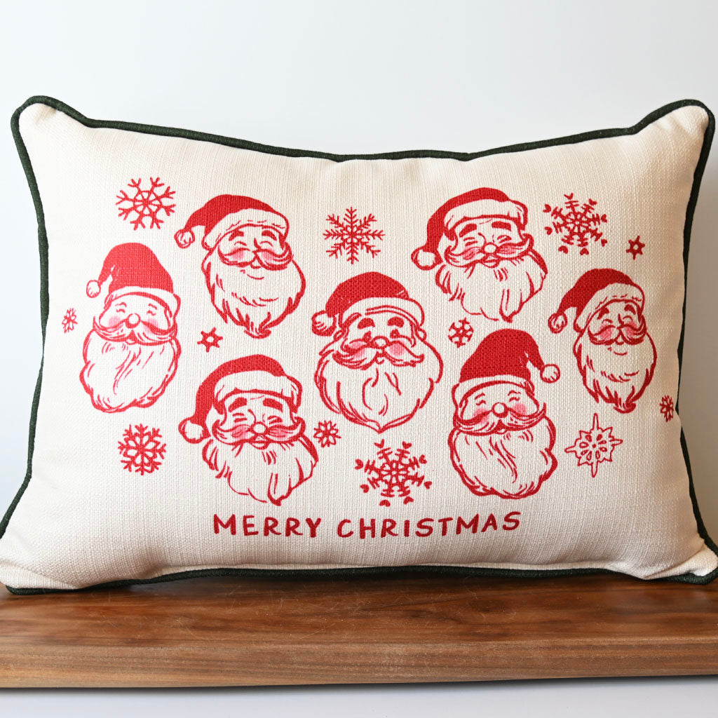 Little Birdie Pillow Santa Faces Rectangle Pillow - TheMississippiGiftCompany.com