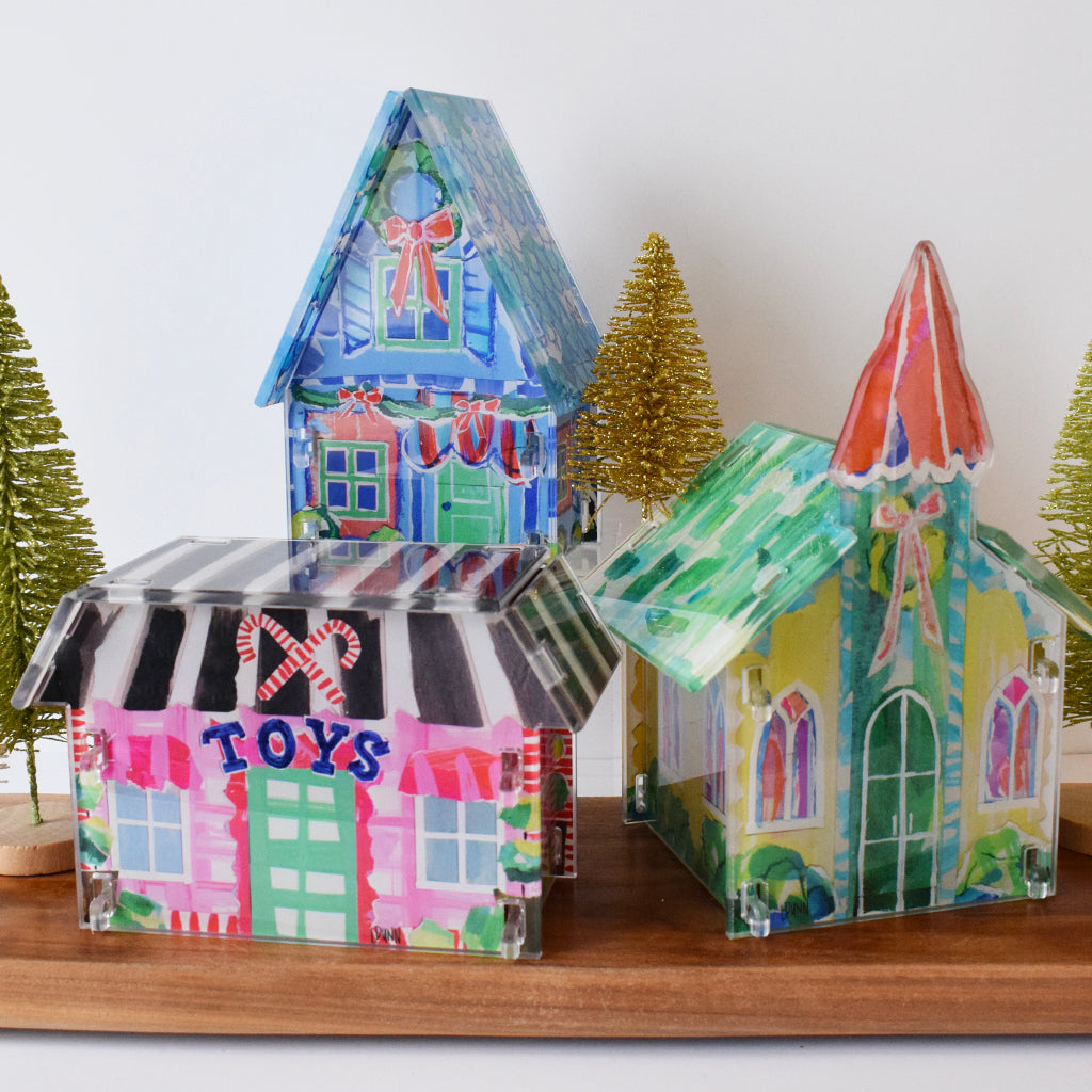 Acrylic Christmas Village House - TheMississippiGiftCompany.com