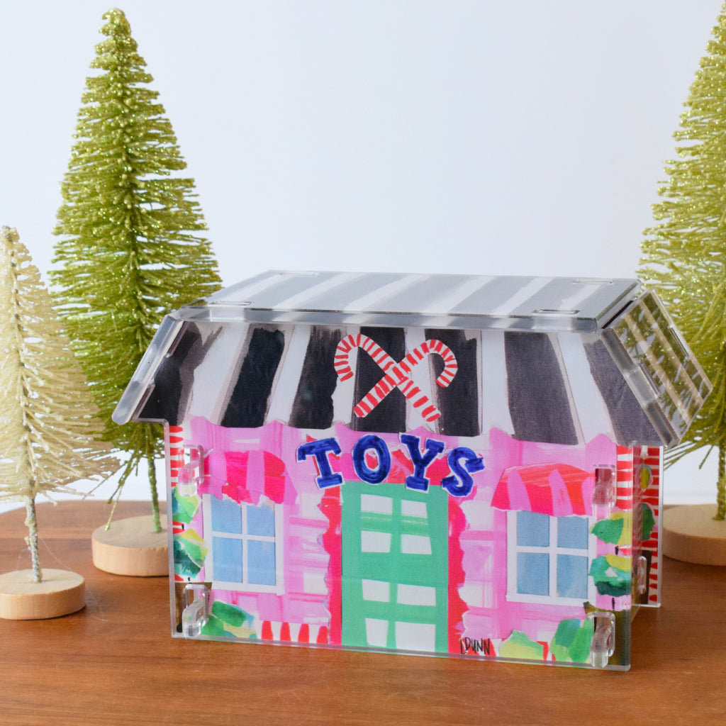 Acrylic Christmas Village Toy Store - TheMississippiGiftCompany.com