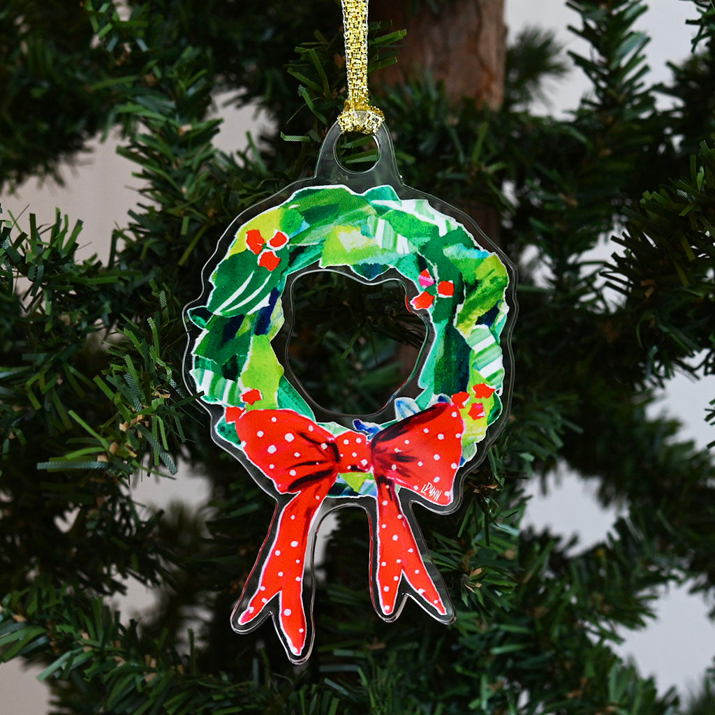 Lauren Dunn Berry Wreath Acrylic Ornament - TheMississippiGiftCompany.com
