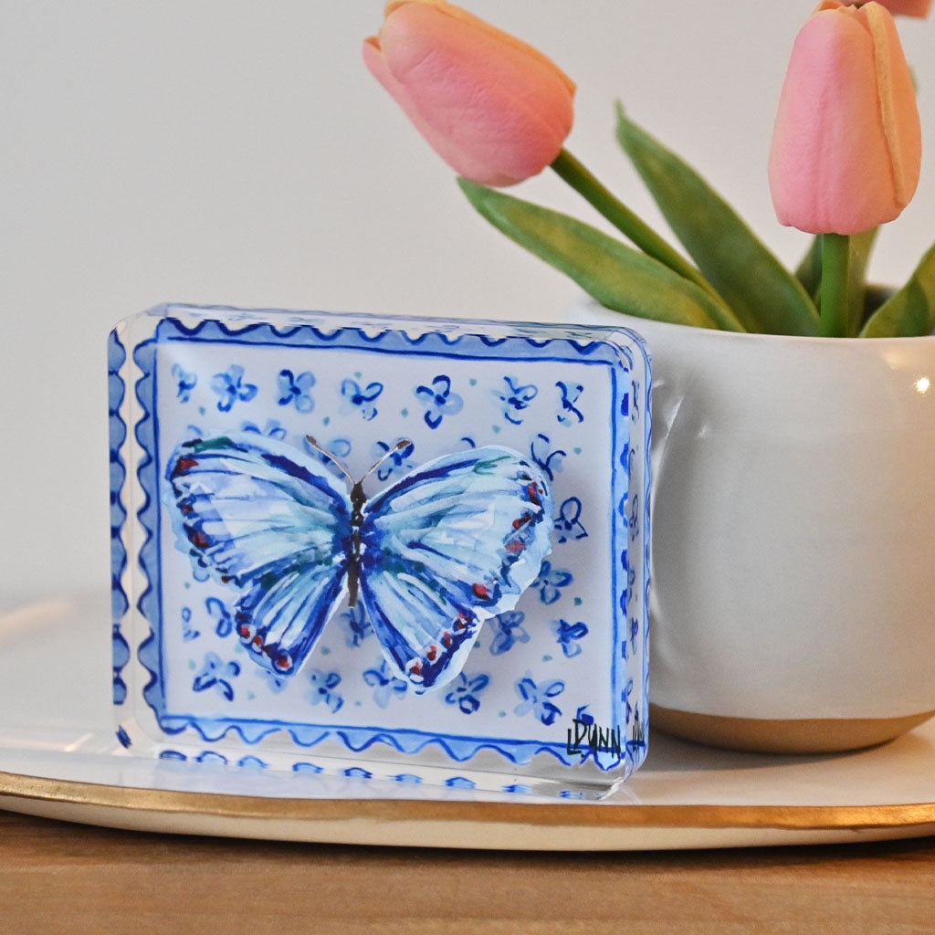 Bitty Blue Bitty Blue Butterfly Floral Block | Mississippi made product ...
