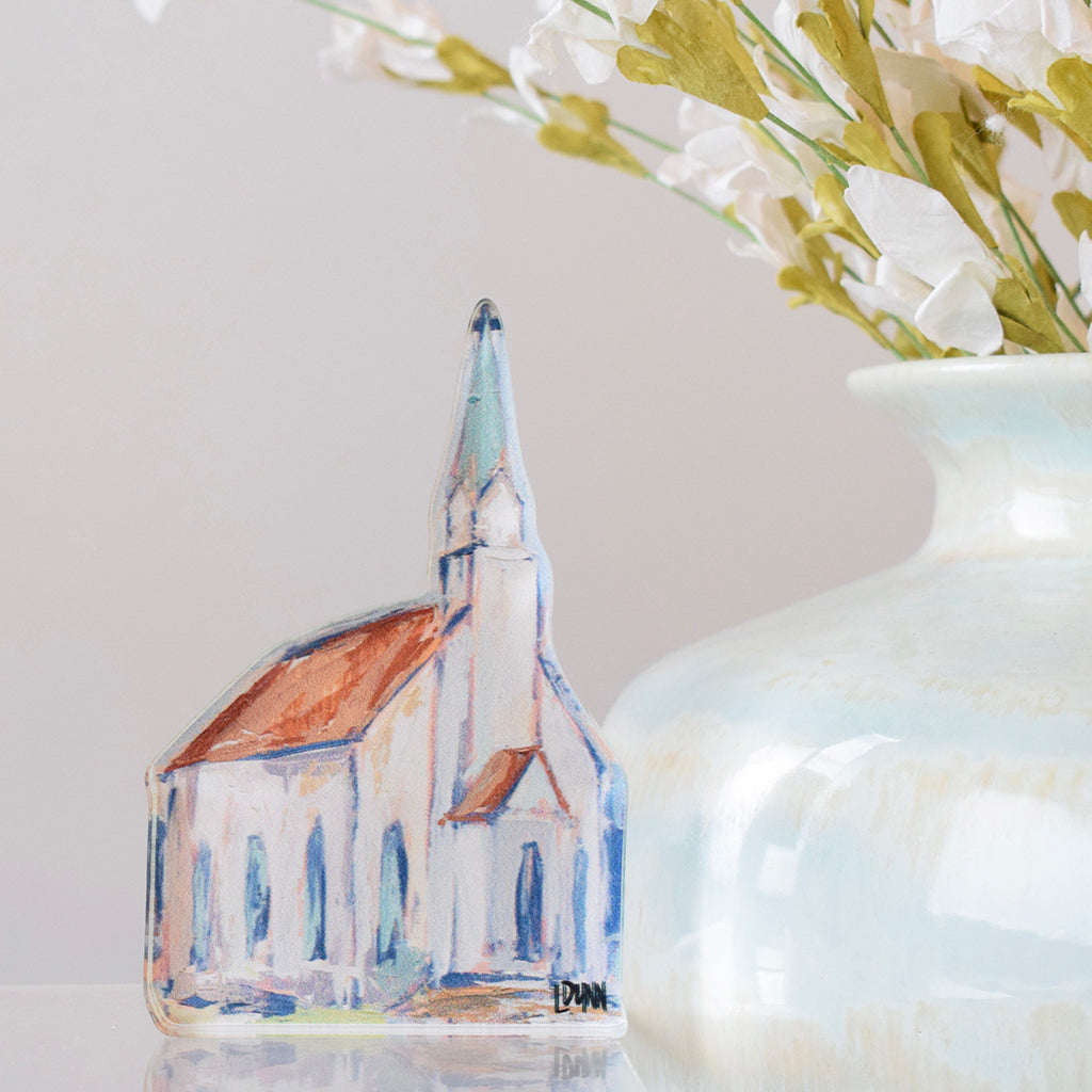 Bitty Red Roof Church Acrylic Block - TheMississippiGiftCompany.com