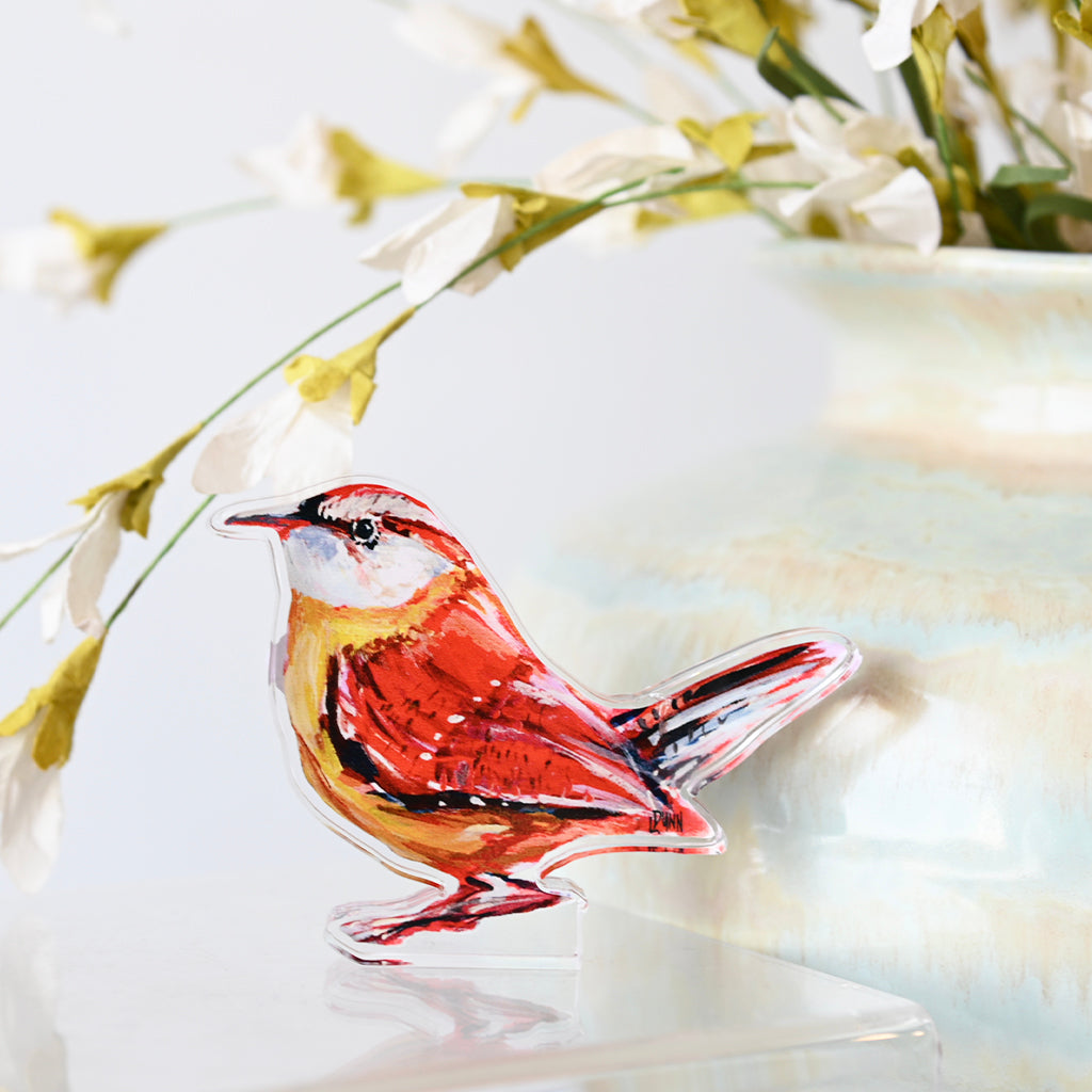Bitty Wren Acrylic Block - TheMississippiGiftCompany.com