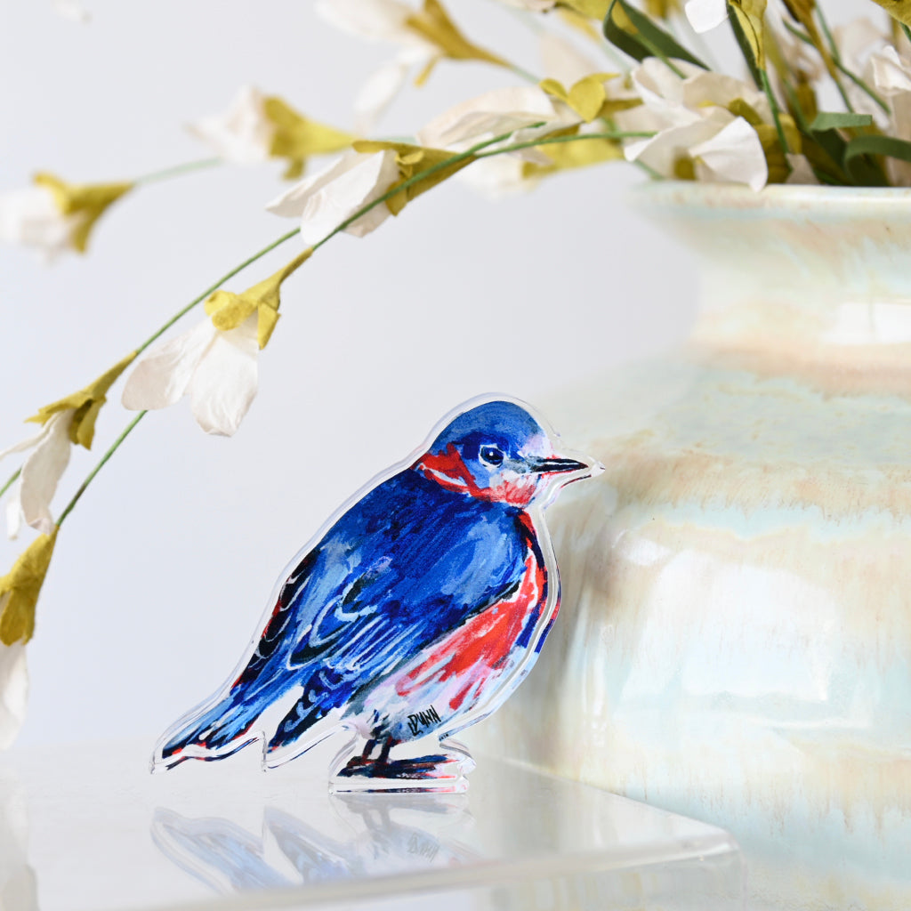 Happy Bluebird Acrylic Block - TheMississippiGiftCompany.com