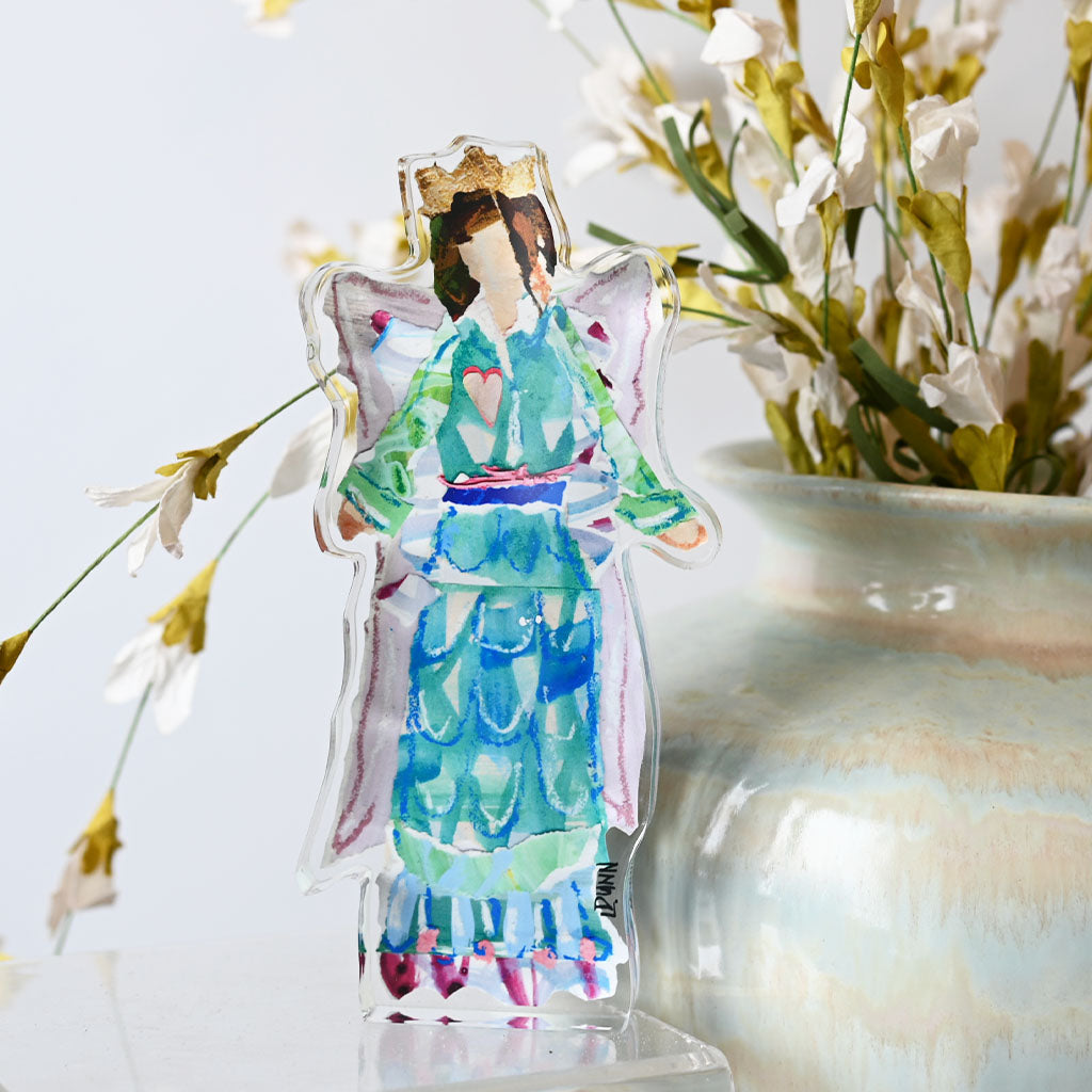 Lauren Dunn Large Angel Acrylic Block Grace - TheMississippiGiftCompany.com