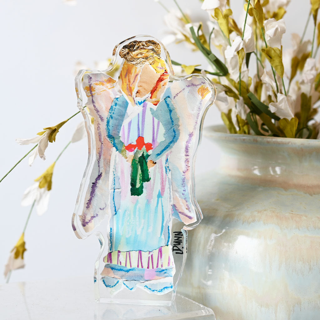 Lauren Dunn Large Mercy Angel Acrylic Block - TheMississippiGiftCompany.com