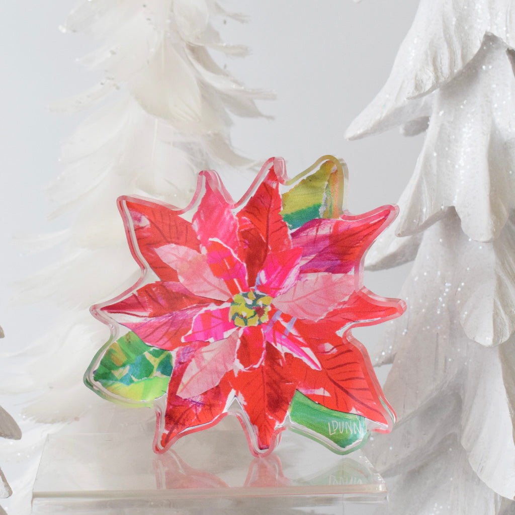 Poinsettia Acrylic Block - TheMississippiGiftCompany.com