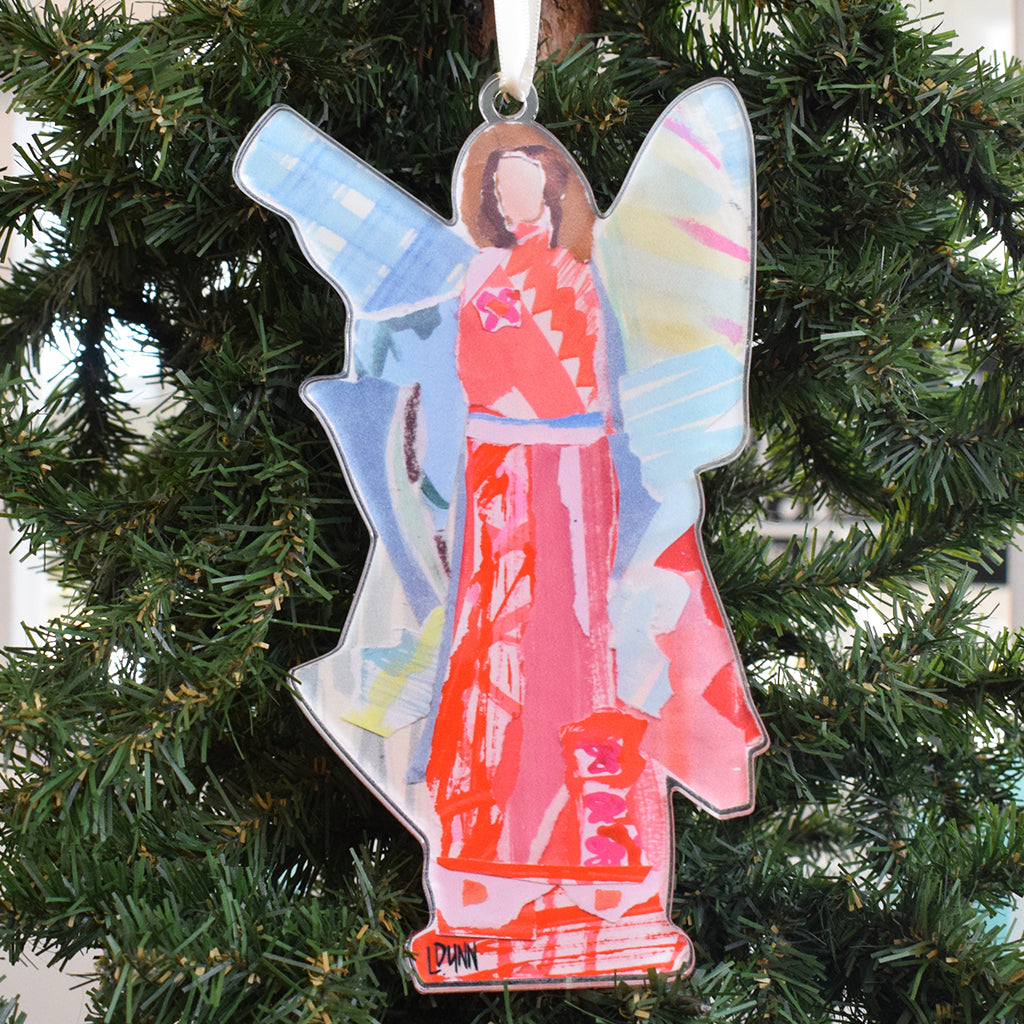 Red "Good News" Acrylic Angel Ornament - TheMississippiGiftCompany.com
