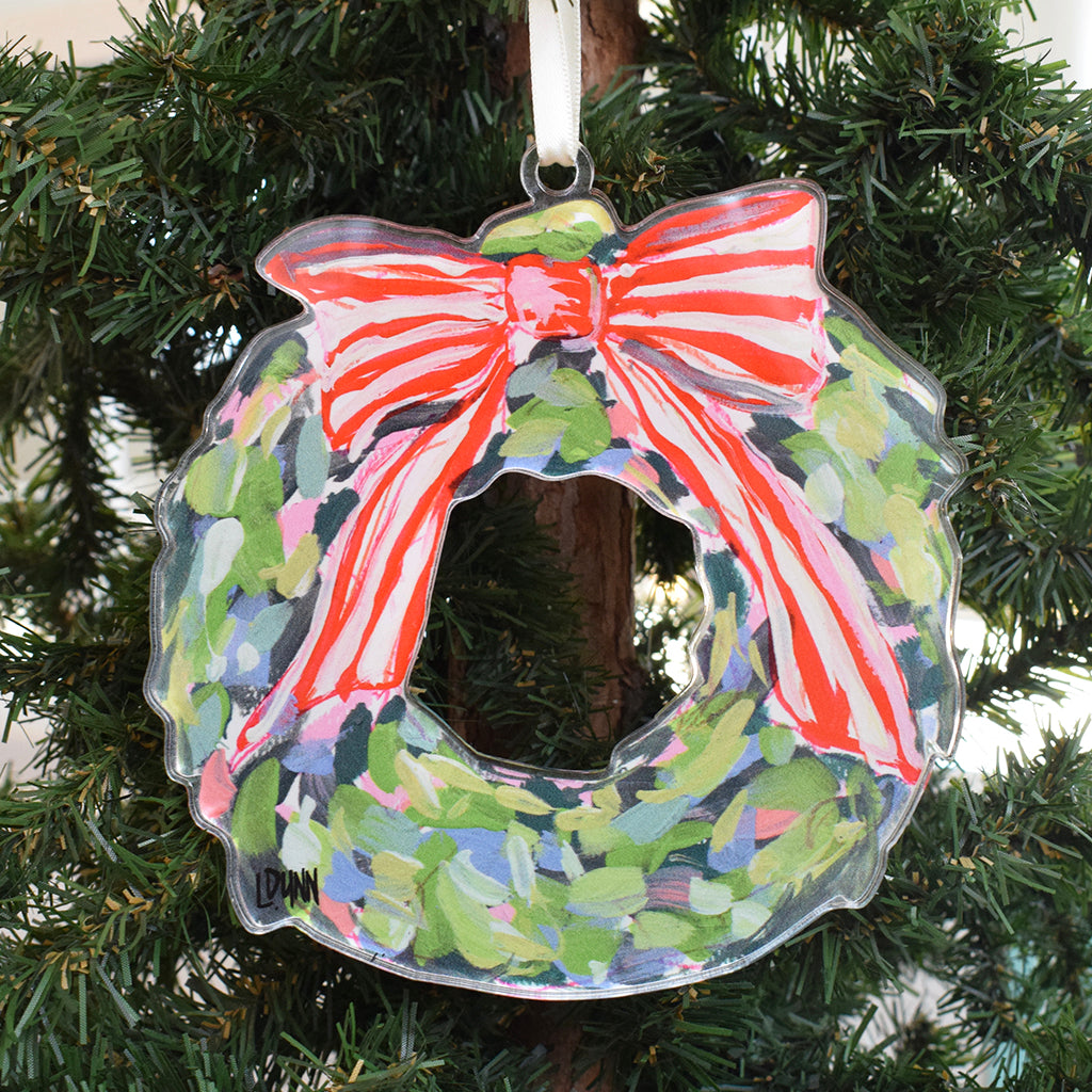 Wreath Acrylic Ornament - TheMississippiGiftCompany.com