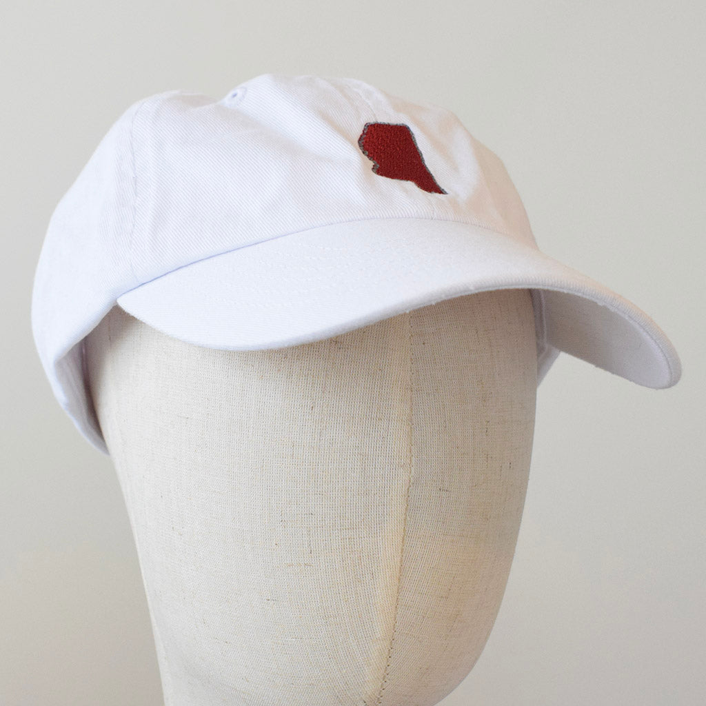 Mississippi Silhouette Maroon and Gray Hat - TheMississippiGiftCompany.com