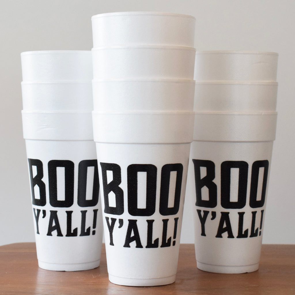 Boo Y'all Foam Cups - TheMississippiGiftCompany.com