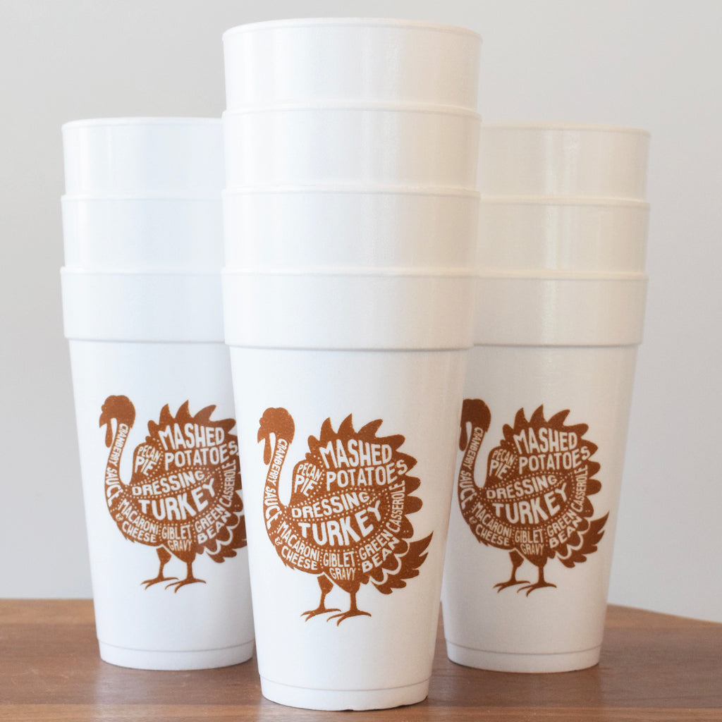 Thanksgiving Turkey Foam Cups - TheMississippiGiftCompany.com