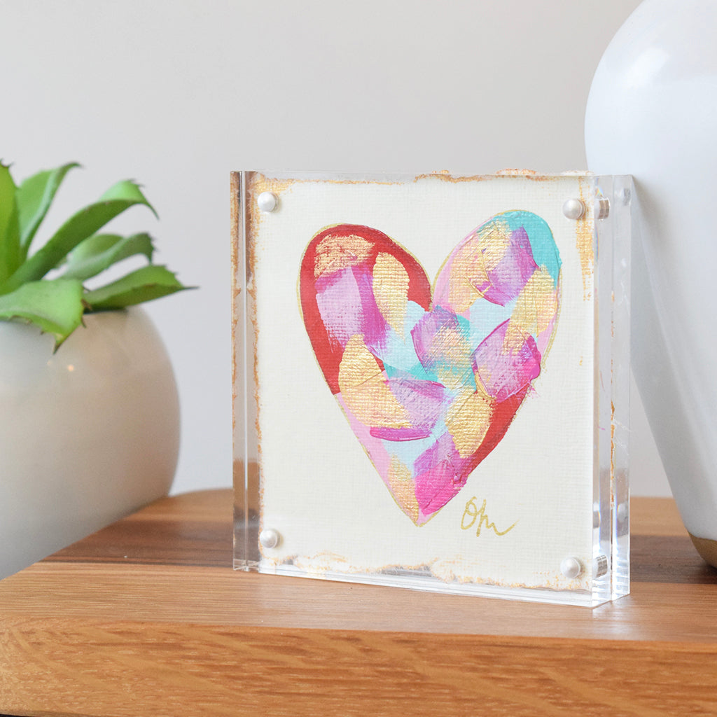 4"x4" Confetti Acrylic Heart - TheMississippiGiftCompany.com