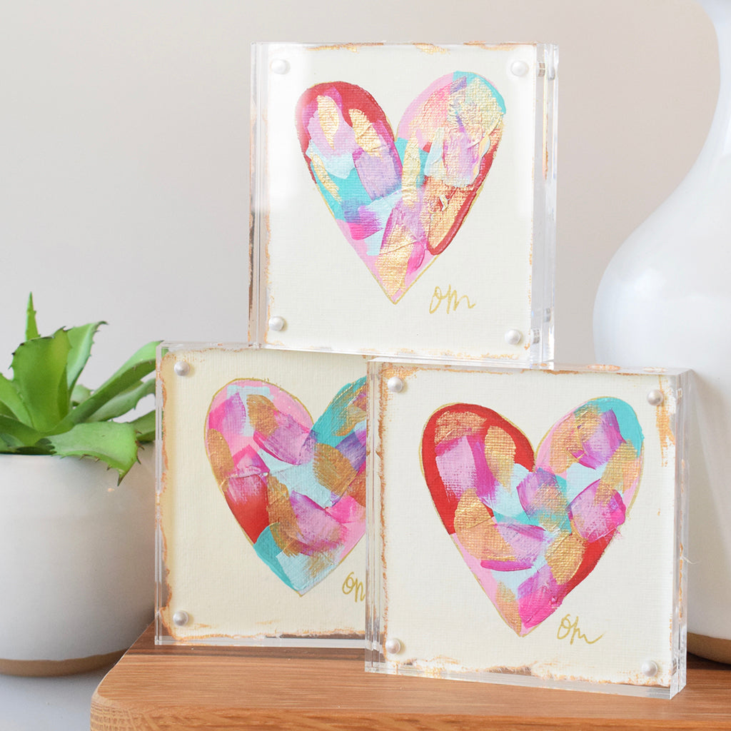 4"x4" Confetti Acrylic Heart - TheMississippiGiftCompany.com