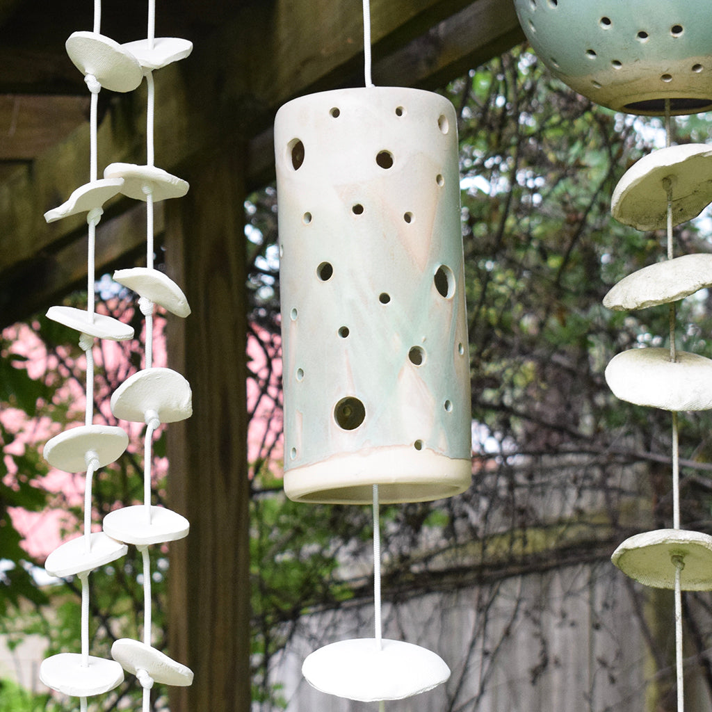 Poor House Cylinder Wind Chimes-5 Large Disc - TheMississippiGiftCompany.com