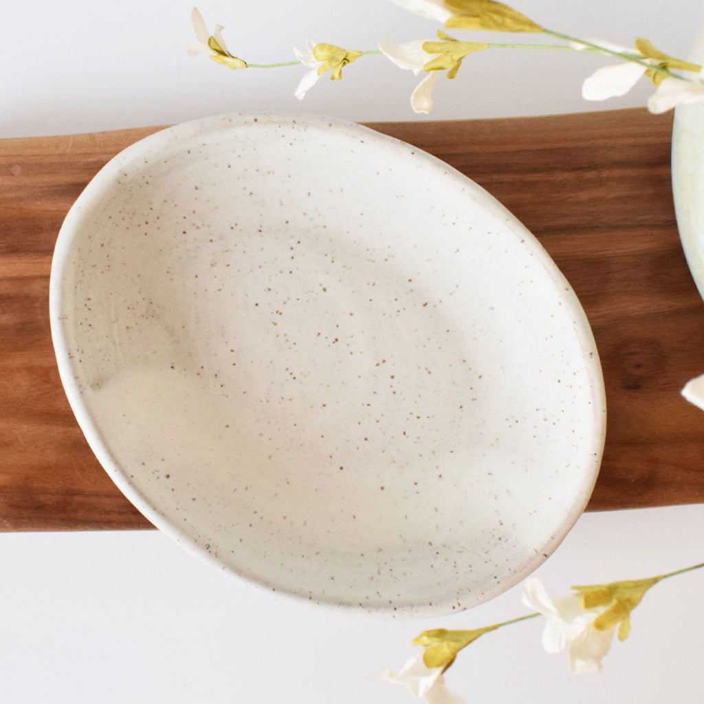 Small Oval Bowl White Mississippi Made Gifts - Main Image