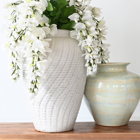 Vase 13 Swirl White