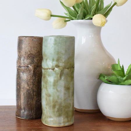 Bamboo Cylinder Vase Jade