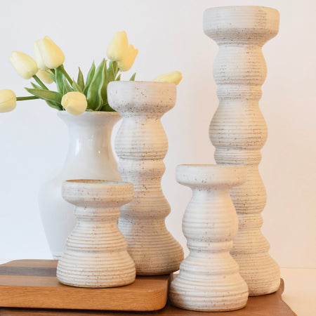 Candlesticks White Medium