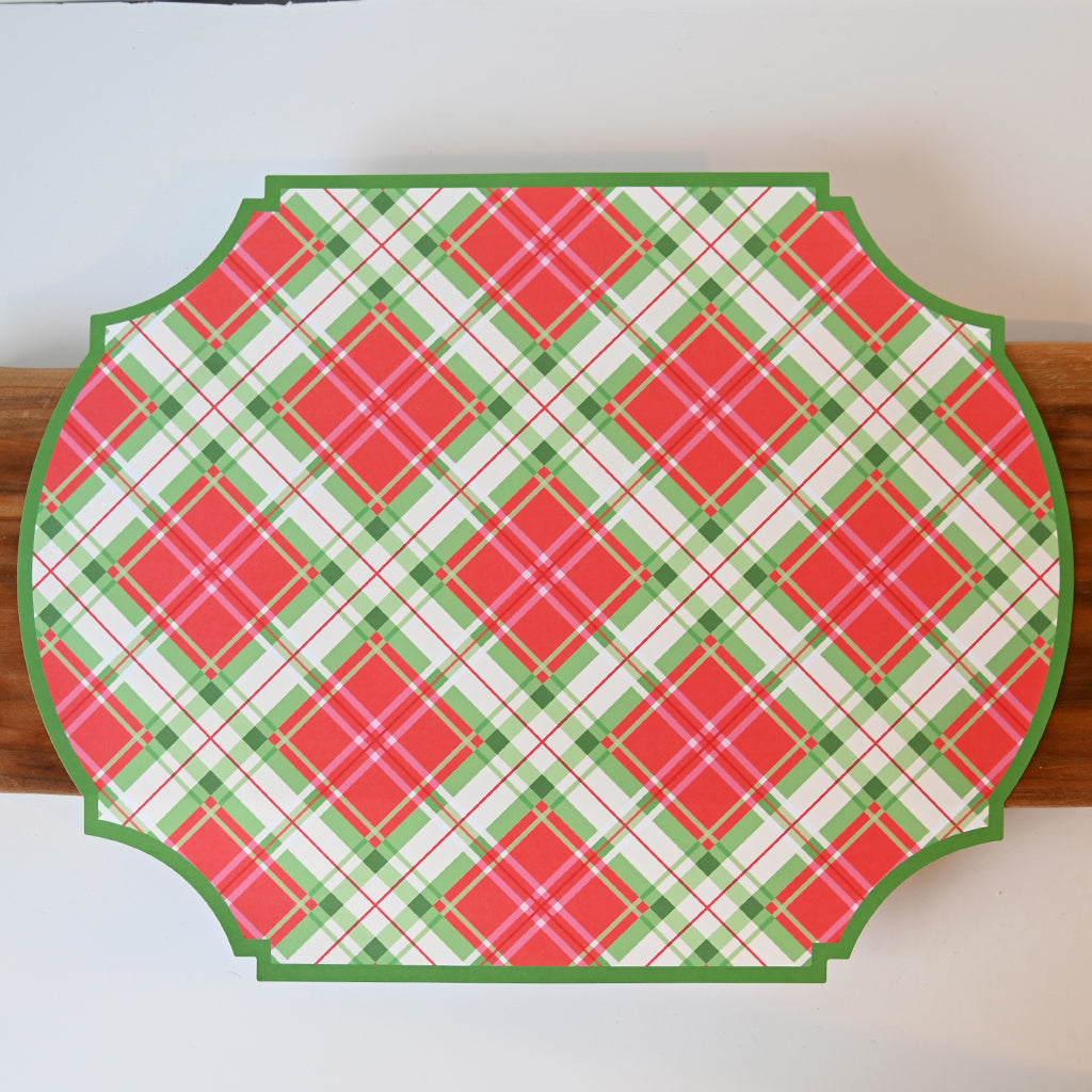Christmas Plaid Paper Placemats - TheMississippiGiftCompany.com
