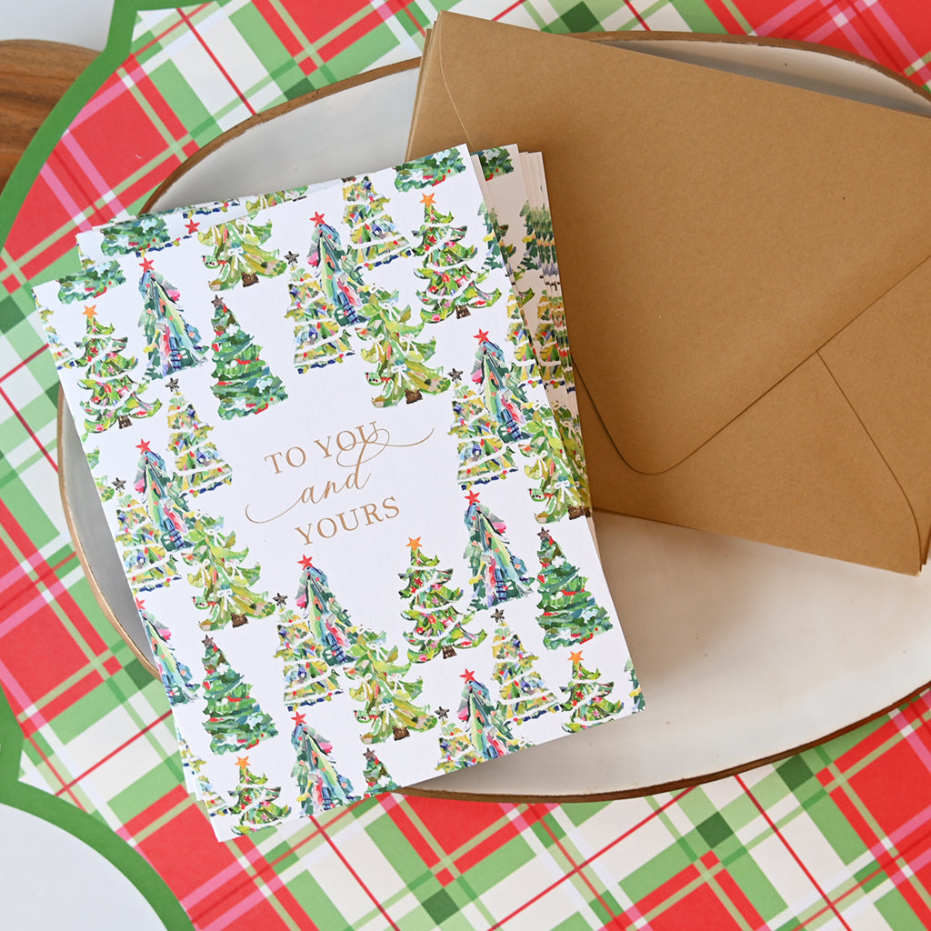 Christmas Trees Greeting Cards Set - TheMississippiGiftCompany.com