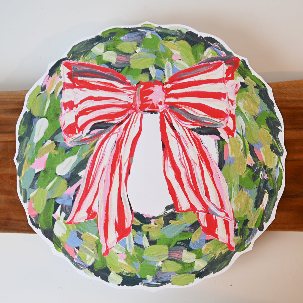 Christmas Wreath Paper Placemats - TheMississippiGiftCompany.com