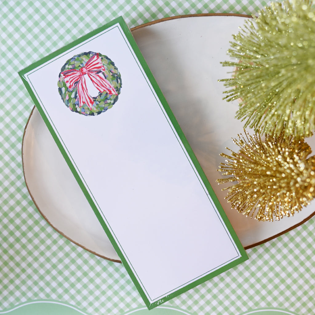 Christmas Wreath Skinny Notepad - TheMississippiGiftCompany.com