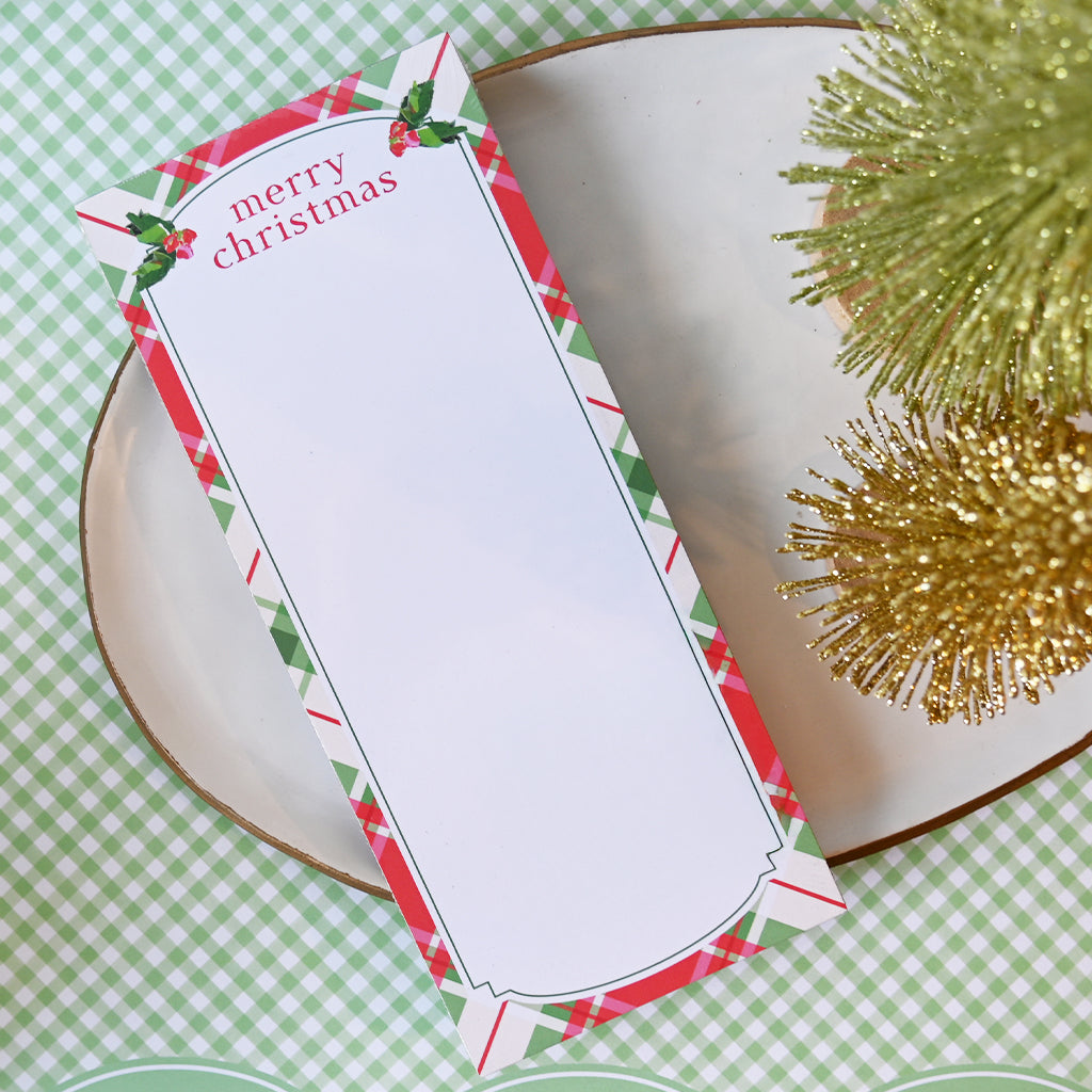 Merry Christmas Skinny Notepad - TheMississippiGiftCompany.com