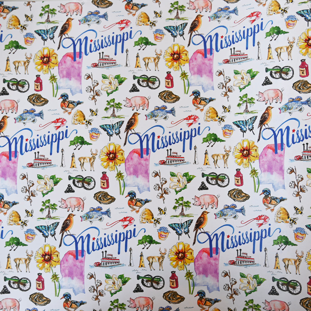 Mississippi Icons Paper Table Runner - TheMississippiGiftCompany.com