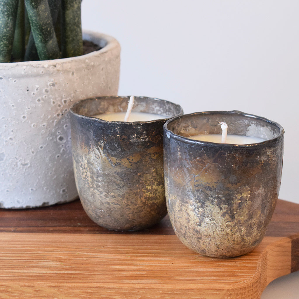 Rustic Metallic Candle-Small - TheMississippiGiftCompany.com