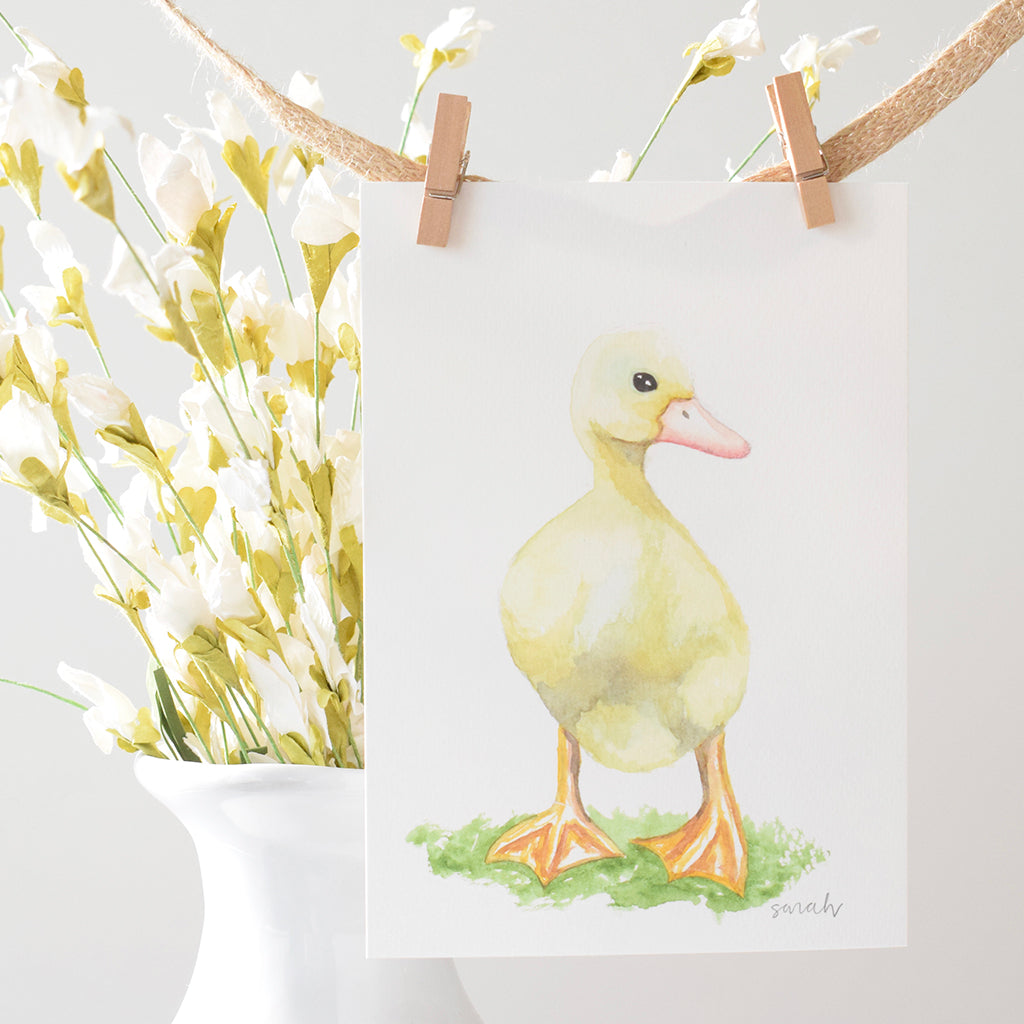 Sarah McCullen Watercolor Print- Duckling - TheMississippiGiftCompany.com