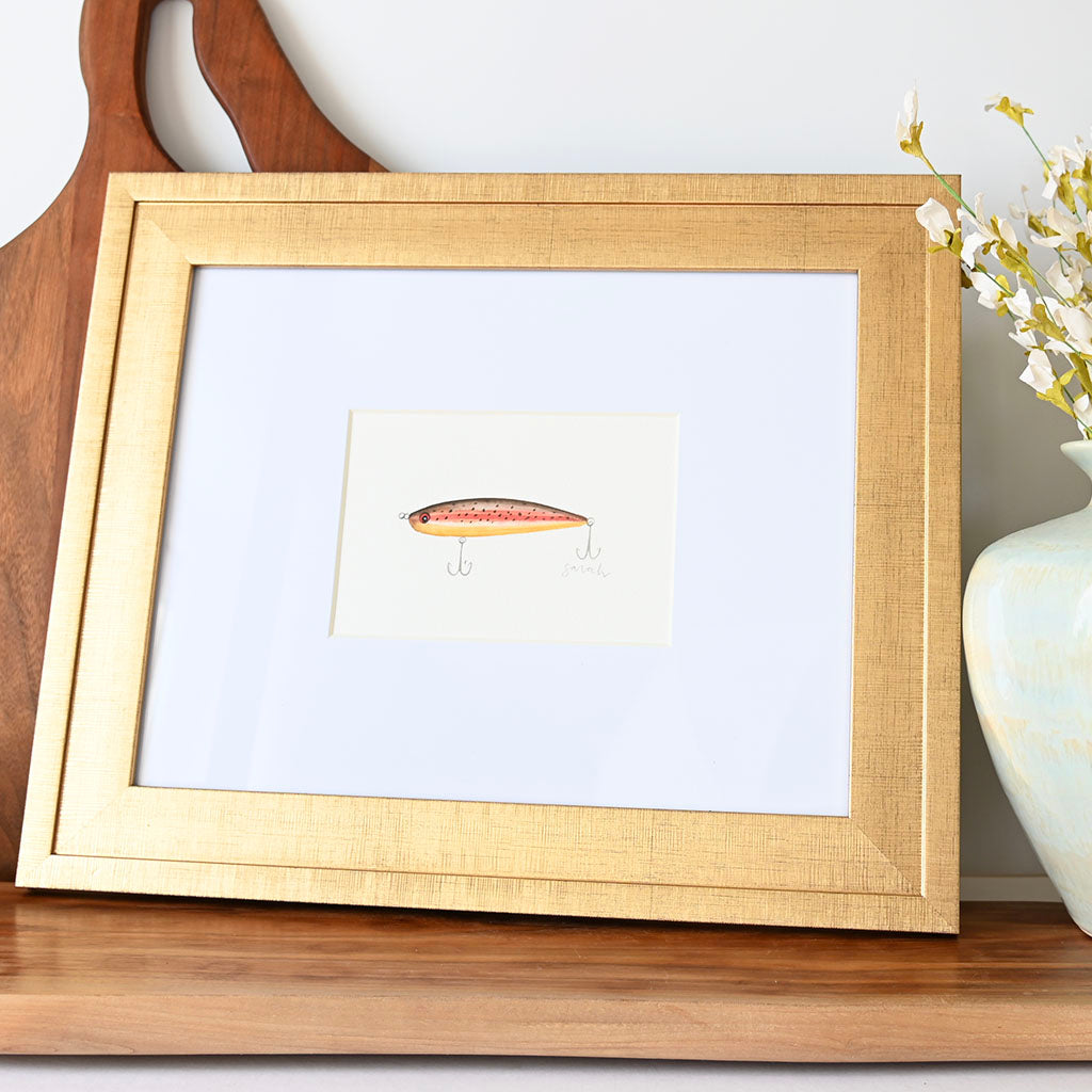 fish lure art Lure-Patent Invention LOST DOG Art & Frame Crafted from durable metal Vintage Fly Fishing Lure Art