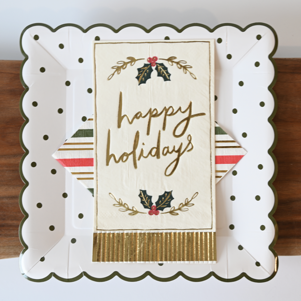 Happy Holidays Guest Napkins - TheMississippiGiftCompany.com