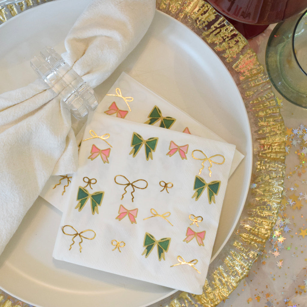 Knots and Bows Beverage Napkins - TheMississippiGiftCompany.com