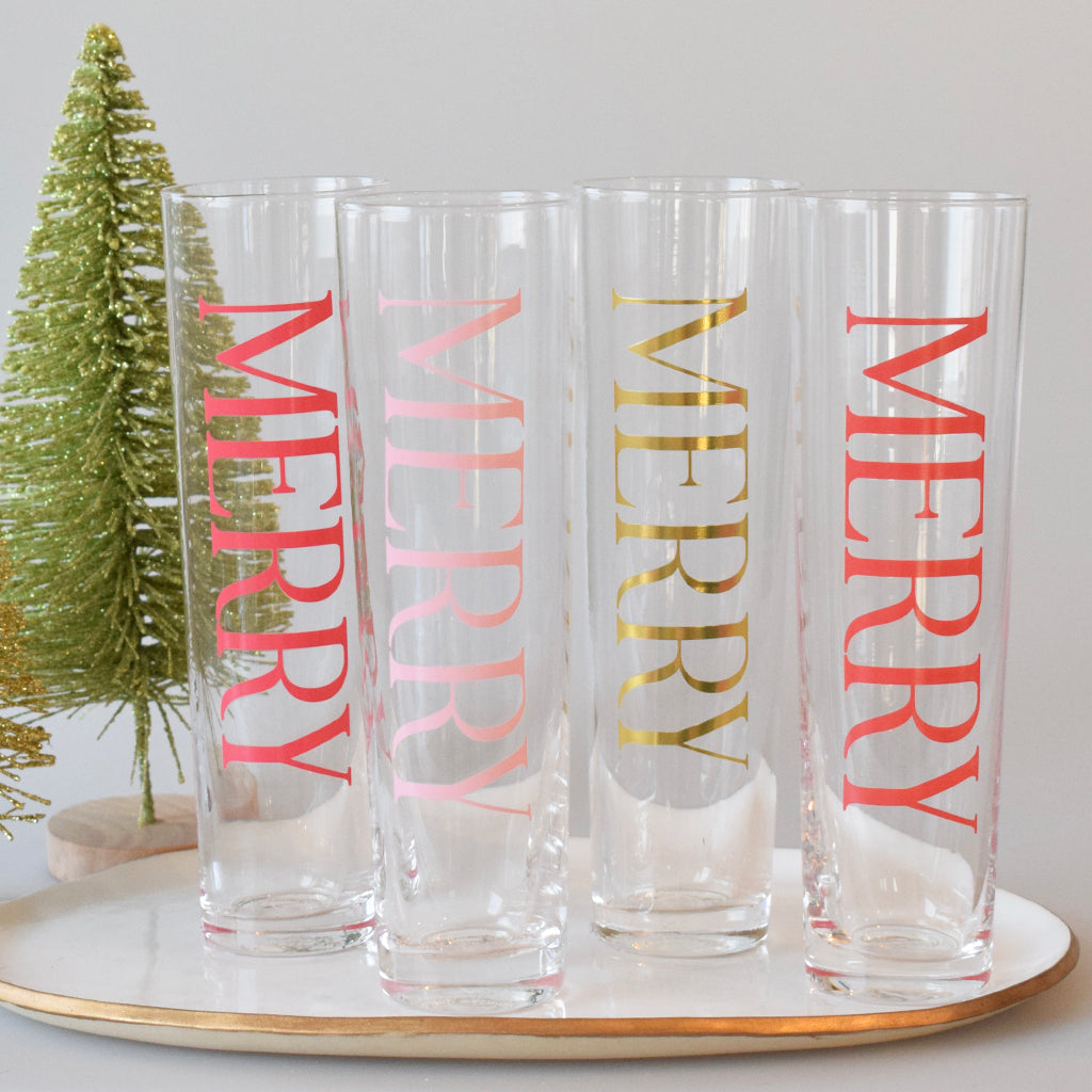 Merry Flat Champagne Flute Set - TheMississippiGiftCompany.com