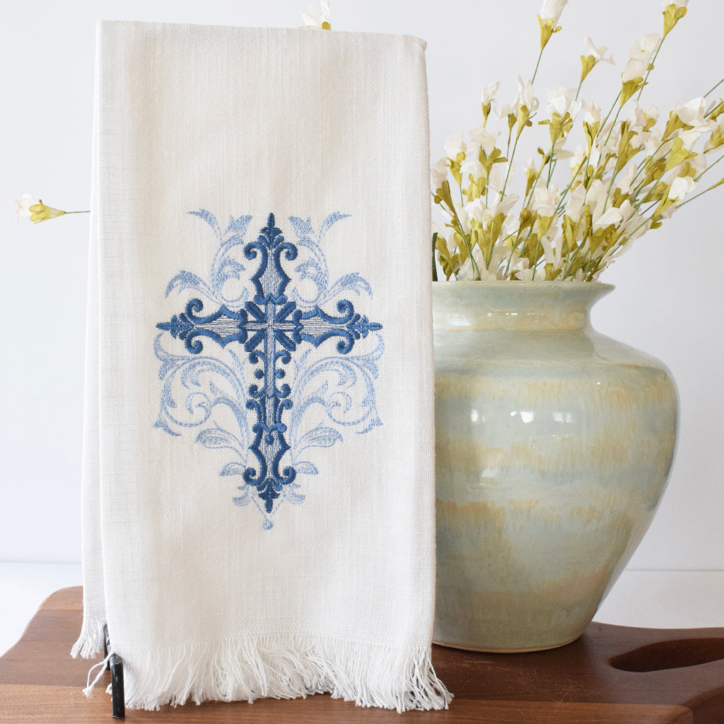Blue Cross Kitchen Towel - TheMississippiGiftCompany.com