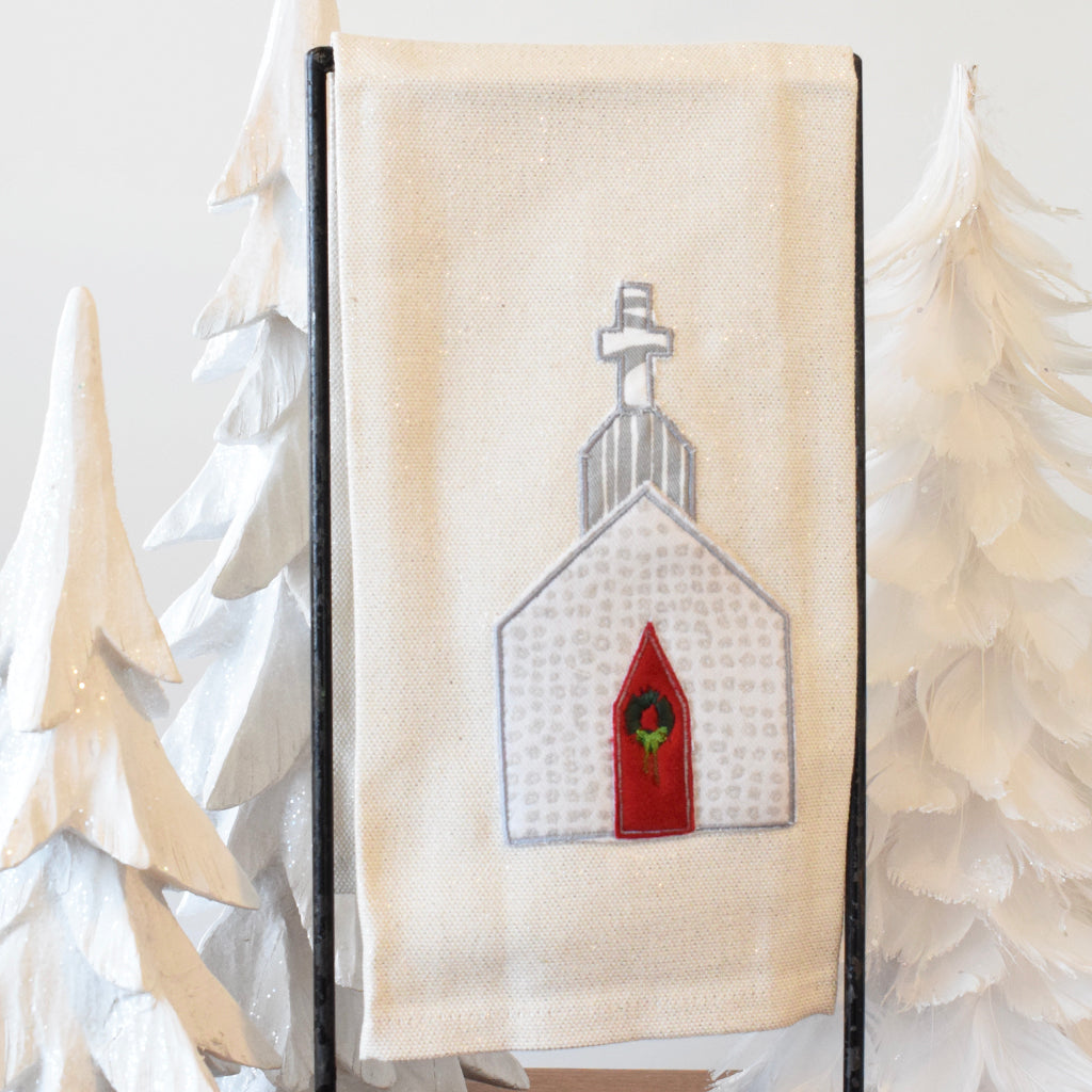 Christmas Chapel Kitchen Towel - TheMississippiGiftCompany.com