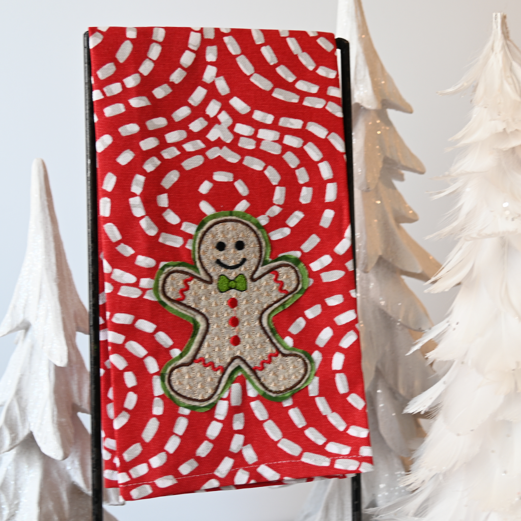 Gingerbread Man Hand Towel - TheMississippiGiftCompany.com