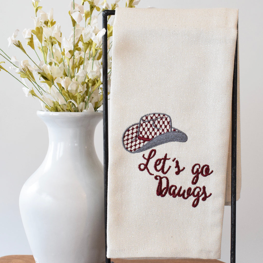 Let's Go Dawgs Tea Towel - TheMississippiGiftCompany.com