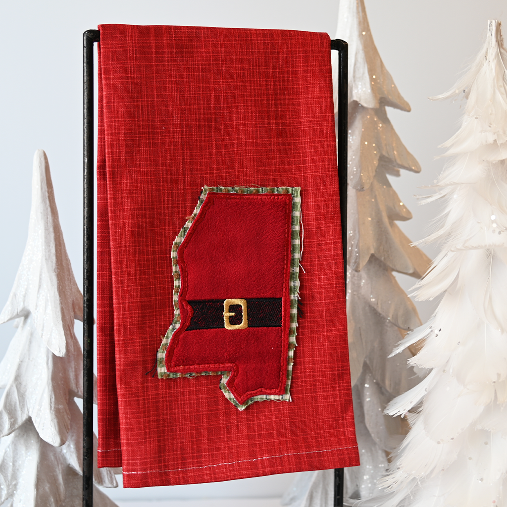 Mississippi Santa Hand Towel - TheMississippiGiftCompany.com