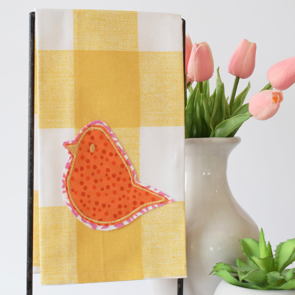 Yellow Spring Bird Hand Towel - TheMississippiGiftCompany.com