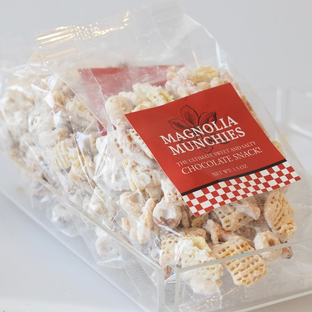 Magnolia Munchies: White Chocolate Snack Mix- 1.5 oz - TheMississippiGiftCompany.com