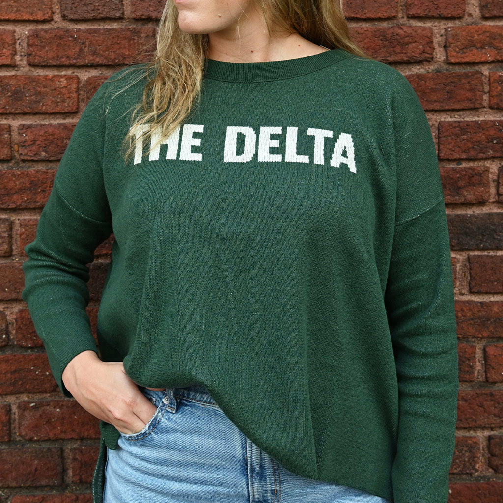 Green The Delta Sweater - TheMississippiGiftCompany.com