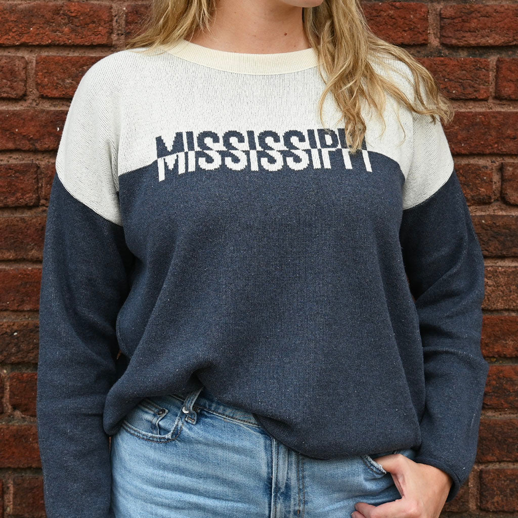 Navy Mississippi Sweater - TheMississippiGiftCompany.com