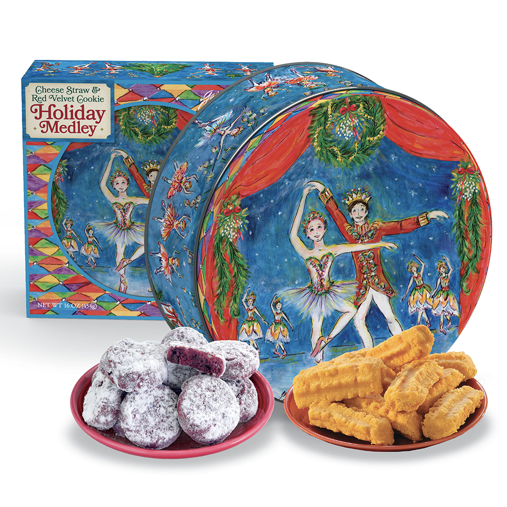 2 Straw Assorted Gail Pittman Christmas Gift Tin - TheMississippiGiftCompany.com