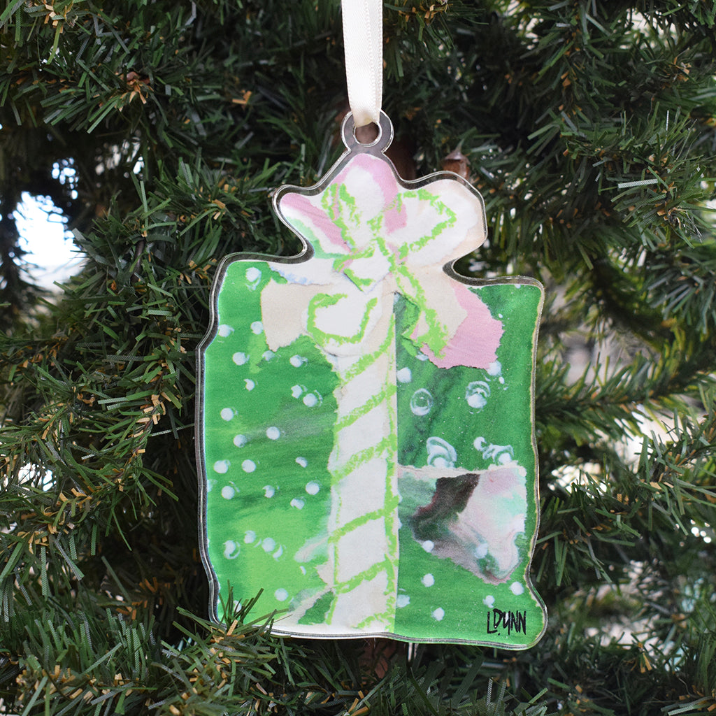 Green Dots Gift of Love Acrylic Ornament - TheMississippiGiftCompany.com