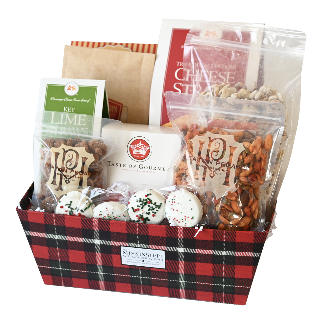 Large Christmas Plaid Gift Box - TheMississippiGiftCompany.com